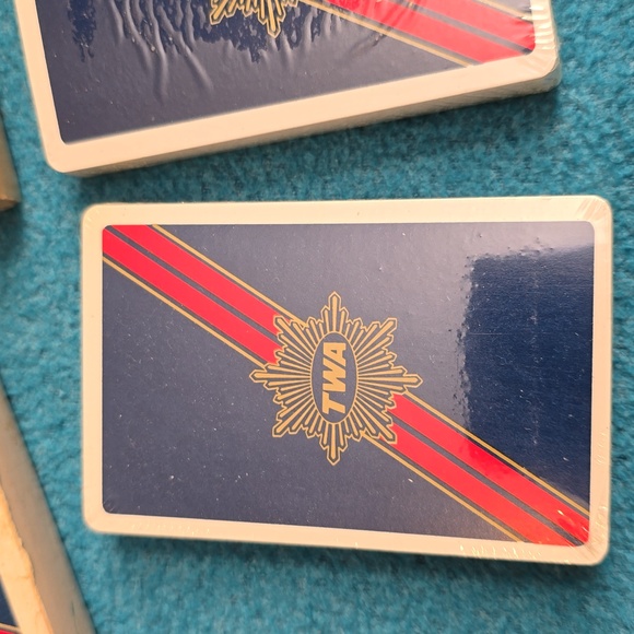 Vintage TWA Airlines Playing Cards - Sealed Deck - Blue Red Gold Logo - Picture 9 of 9